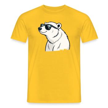 Cool Polar Bear with Glasses - Men's T-Shirt - yellow - Front - AI Model Male 178 dark (178cm)