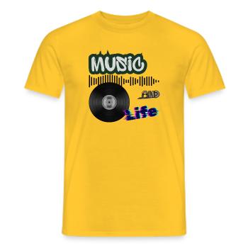 Vinyl - Männer T-Shirt - Gelb - Vorne - AI Model Male 178 dark (178cm)