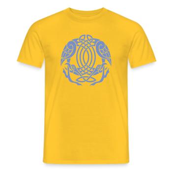 Celtic Eagle Knot  - Men's T-Shirt - yellow - Front - AI Model Male 178 dark (178cm)