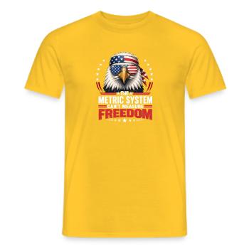 Das metrische System kann die Freiheit nicht messe - Männer T-Shirt - Gelb - Vorne - AI Model Male 178 dark (178cm)