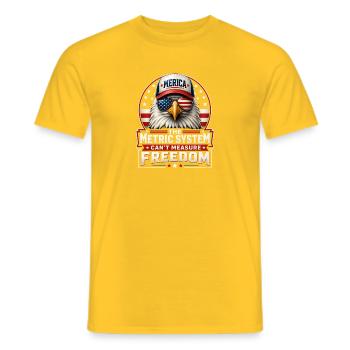 Das metrische System kann Freiheit nicht messen (4 - Männer T-Shirt - Gelb - Vorne - AI Model Male 178 dark (178cm)