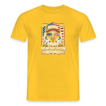 Das metrische System kann Freiheit nicht messen (4 - Männer T-Shirt - Gelb - Vorne - AI Model Male 178 dark (178cm)