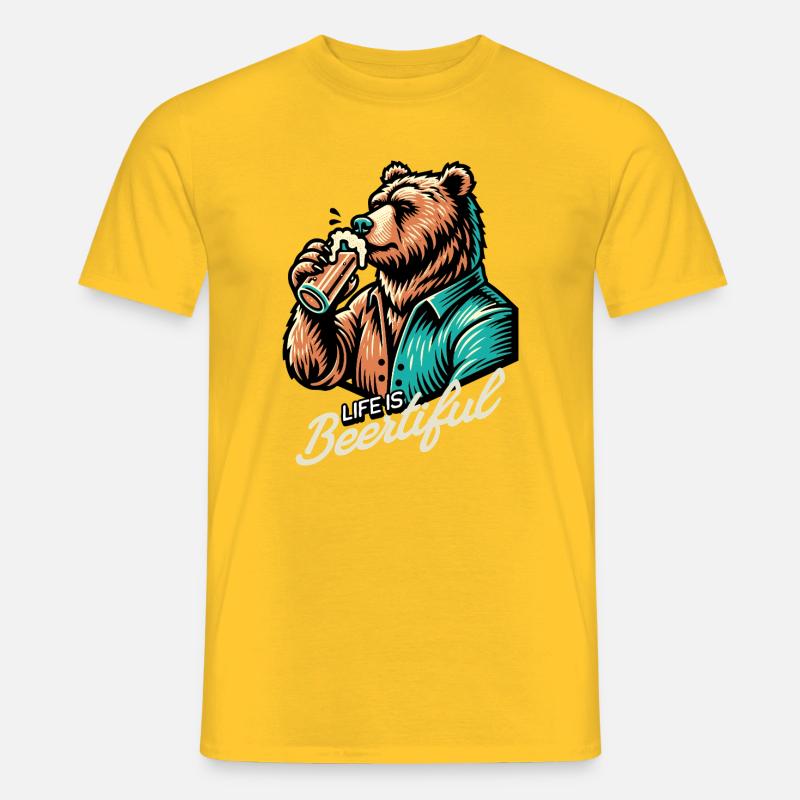 beertiful life  - Männer T-Shirt - Gelb