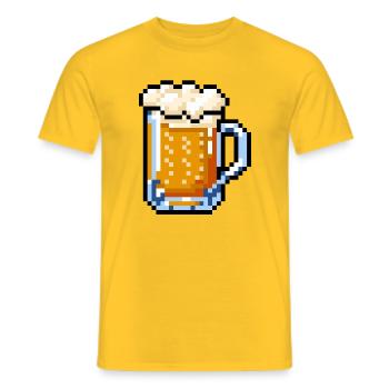 Bierglas Pixel Art – Retro Bier Design - Männer T-Shirt - Gelb - Vorne - AI Model Male 178 dark (178cm)
