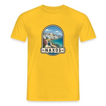 Naxos Griechenland Urlaub Portara Apollo Tempel - Männer T-Shirt - Gelb - Vorne - AI Model Male 178 dark (178cm)