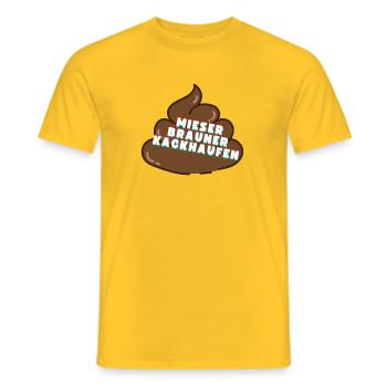 Mieser Brauner Haufen - Männer T-Shirt - Gelb - Vorne - AI Model Male 178 dark (178cm)