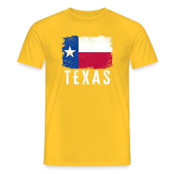 Texas State Flag Distressed Vintage Texas, USA - Men's T-Shirt - yellow - Front - AI Model Male 178 dark (178cm)