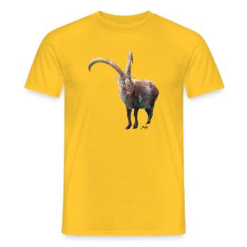 ibex - Men's T-Shirt - yellow - Front - AI Model Male 178 dark (178cm)