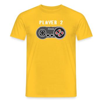 Player 2 Pixel Controller Graphic - Men's T-Shirt - yellow - Front - AI Model Male 178 dark (178cm)