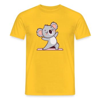 Koala Yoga sur tapis - T-shirt homme - jaune - Devant - AI Model Male 178 dark (178cm)