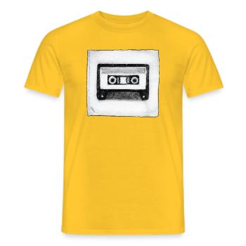 Cassette - œuvres sculptées à la main - T-shirt homme - jaune - Devant - AI Model Male 178 dark (178cm)