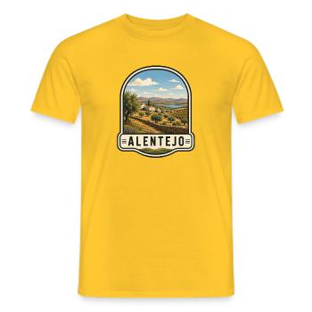 Alentejo Portugal Vintage Reisen Geheimtipps Weinr - Männer T-Shirt - Gelb - Vorne - AI Model Male 178 dark (178cm)