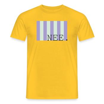 Nee Pastel Stripe Font - Men's T-Shirt - yellow - Front - AI Model Male 178 dark (178cm)