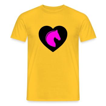 horses - Men's T-Shirt - yellow - Front - AI Model Male 178 dark (178cm)