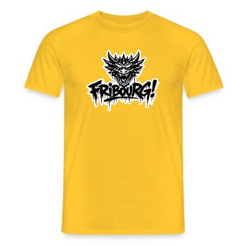 Fribourg Dragon - Männer T-Shirt - Gelb - Vorne - AI Model Male 178 dark (178cm)