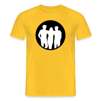 People Group Silhouette Friends Team Together - Men's T-Shirt - yellow - Front - AI Model Male 178 dark (178cm)