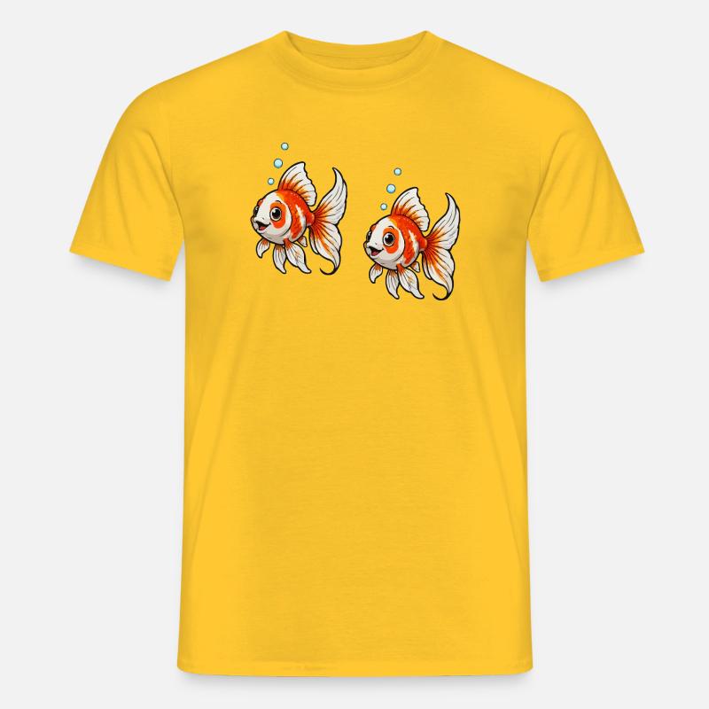 Goldfische Comic - Männer T-Shirt - Gelb