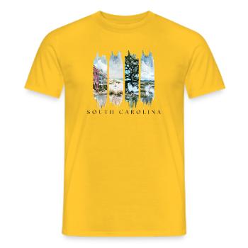 South Carolina Travel – Charleston Charm & Beach - Männer T-Shirt - Gelb - Vorne - AI Model Male 178 dark (178cm)