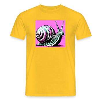 Escargot - T-shirt homme - jaune - Devant - AI Model Male 178 dark (178cm)