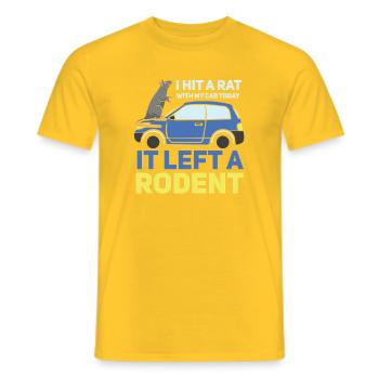 Rat, house rat, rat owner, rat lover - Men's T-Shirt - yellow - Front - AI Model Male 178 dark (178cm)