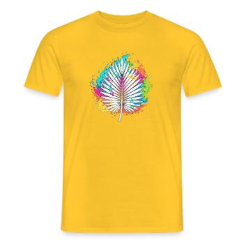Bunte Palmenfächer Farbexplosion - Männer T-Shirt - Gelb - Vorne - AI Model Male 178 dark (178cm)