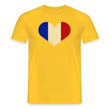 France flag - Men's T-Shirt - yellow - Front - AI Model Male 178 dark (178cm)
