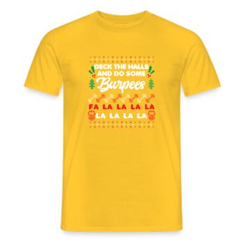 Festliche Burpees Feiertags-Workout - Männer T-Shirt - Gelb - Vorne - AI Model Male 178 dark (178cm)