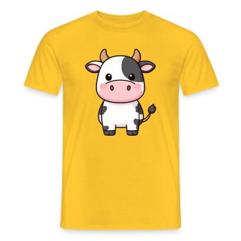 niedliche Kawaii Kuh Rind Geschenk Bauern - Männer T-Shirt - Gelb - Vorne - AI Model Male 178 dark (178cm)