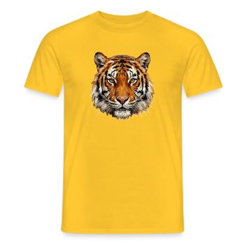 Tiger's head in oil paint style - Men's T-Shirt - yellow - Front - AI Model Male 178 dark (178cm)
