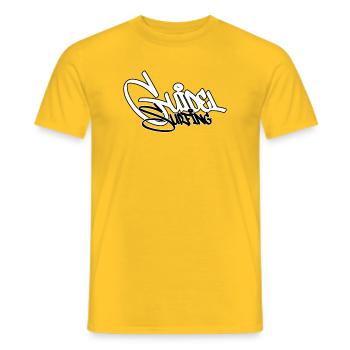 Surfing Graffiti Black - Men's T-Shirt - yellow - Front - AI Model Male 178 dark (178cm)