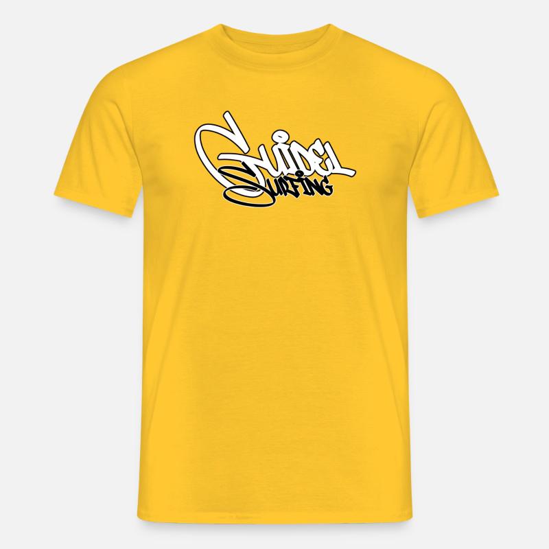 Surfen Graffiti Schwarz - Männer T-Shirt - Gelb
