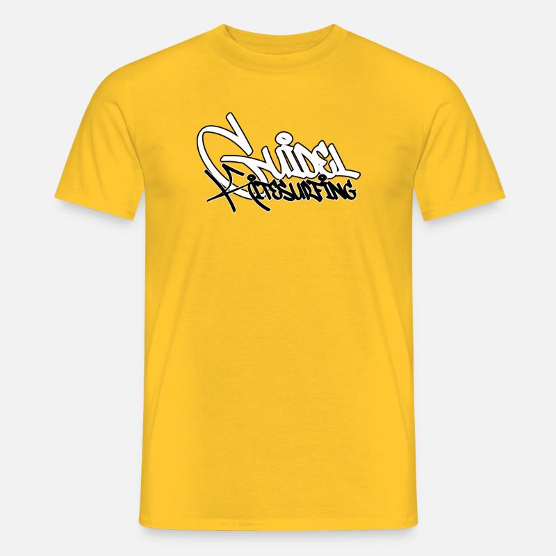 Surf Graffiti Kontrast-Tippfehler - Männer T-Shirt - Gelb