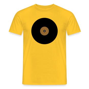 Schallplatte Kreis Textfeld Basis - Männer T-Shirt - Gelb - Vorne - AI Model Male 178 dark (178cm)