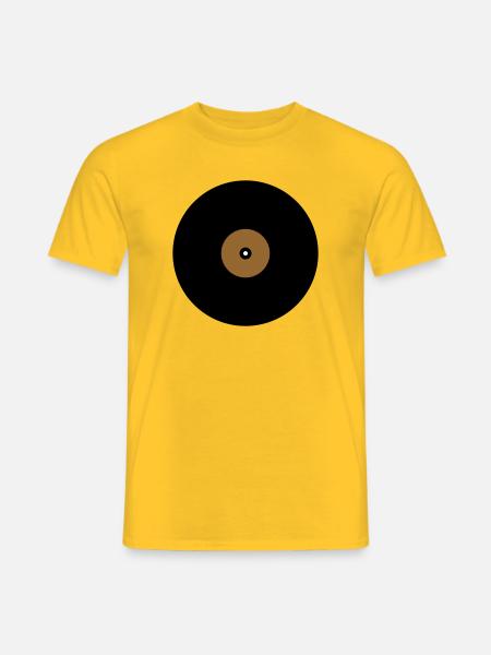 Schallplatte Kreis Textfeld Basis - Männer T-Shirt - Gelb
