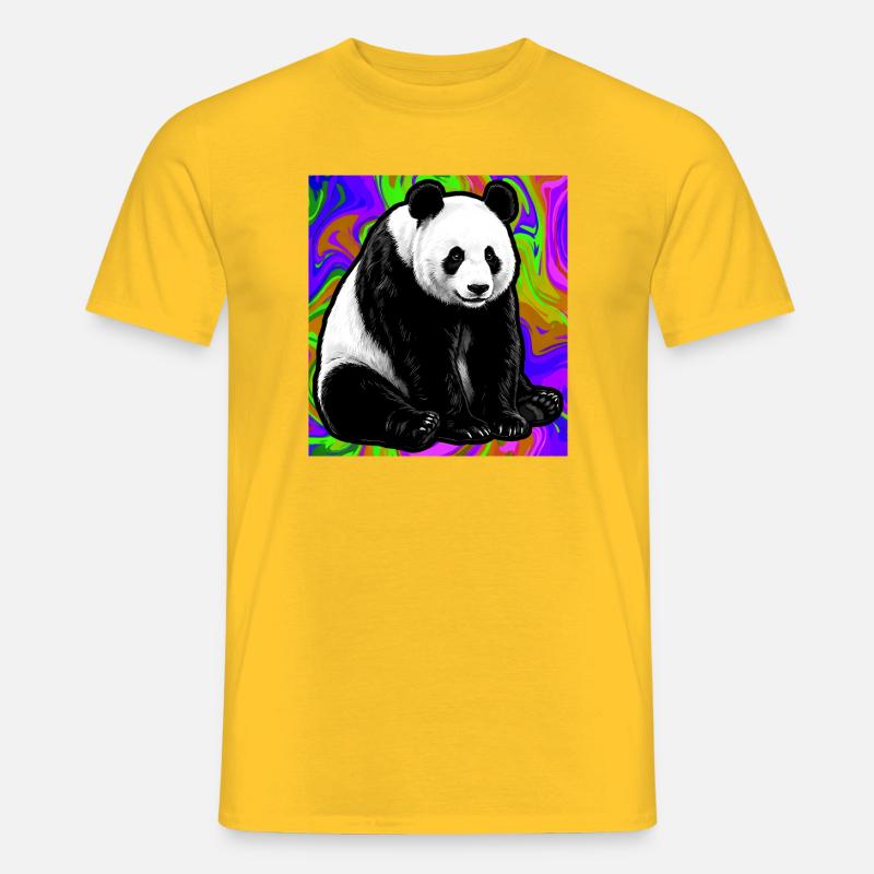 Panda - Männer T-Shirt - Gelb
