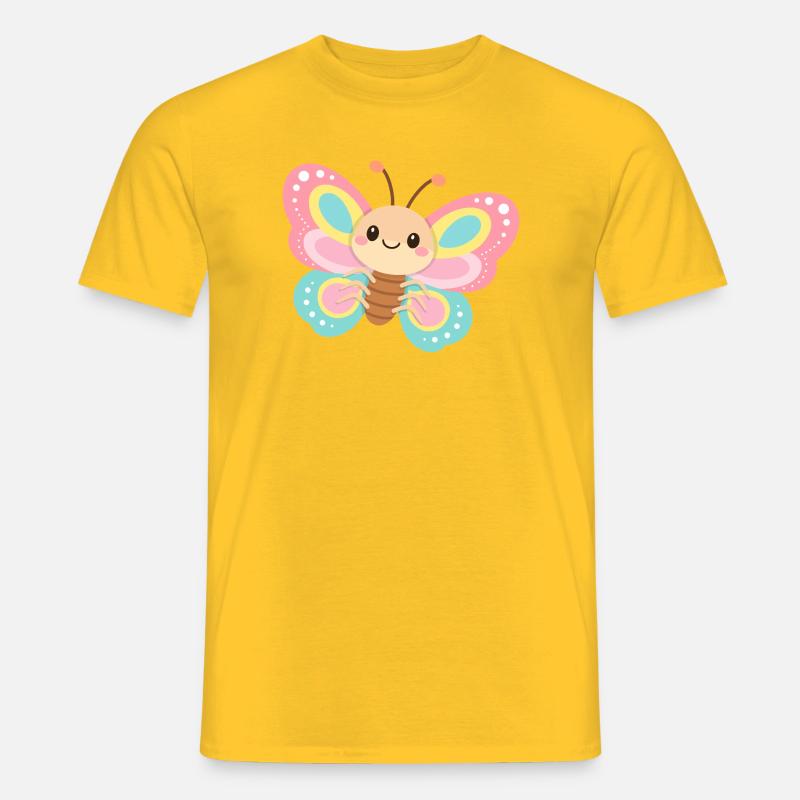 Pastellschmetterling - Männer T-Shirt - Gelb