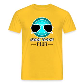 Cool Dads Club Retro Aviator Goggles Blue Ocean Vibe - Men's T-Shirt - yellow - Front - AI Model Male 178 dark (178cm)