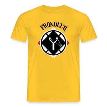 Slinger Emblem - Men's T-Shirt - yellow - Front - AI Model Male 178 dark (178cm)
