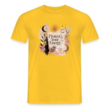 Protect Your Energy – Boho Sky Art - Men's T-Shirt - yellow - Front - AI Model Male 178 dark (178cm)