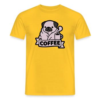 Bannière du Café du Matin du Carlin - T-shirt homme - jaune - Devant - AI Model Male 178 dark (178cm)