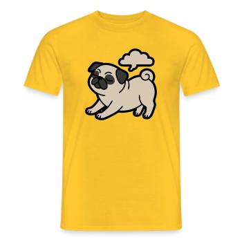 Pug dog qui pète, drôle - T-shirt homme - jaune - Devant - AI Model Male 178 dark (178cm)