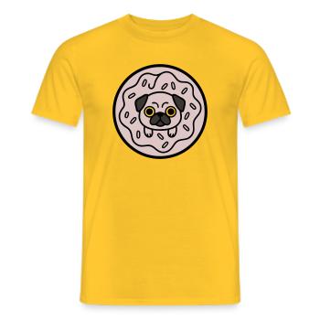 Pug Dog Donut Candy - Men's T-Shirt - yellow - Front - AI Model Male 178 dark (178cm)