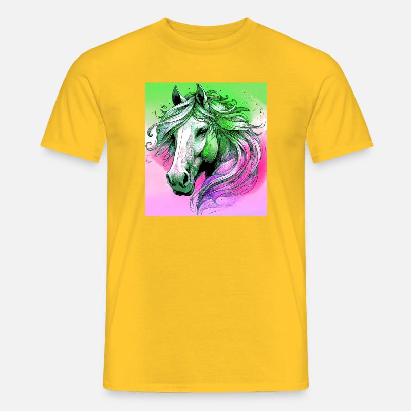 Pferd - Männer T-Shirt - Gelb