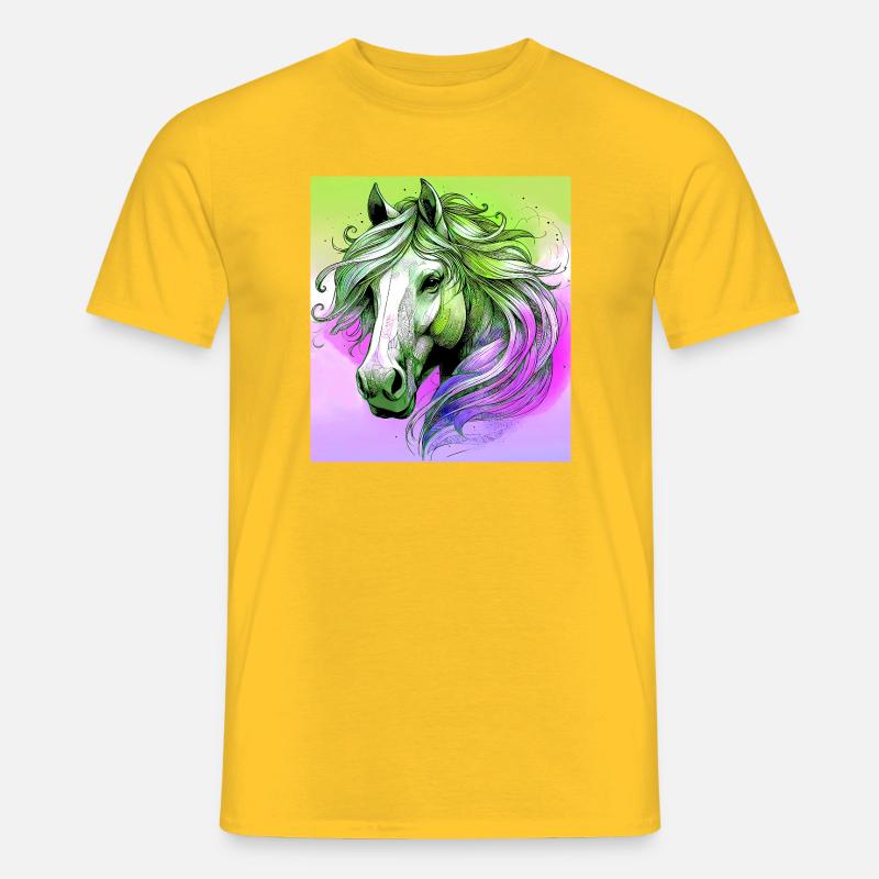 Pferd - Männer T-Shirt - Gelb