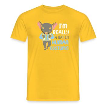 Rat, house rat, rat owner, rat lover - Men's T-Shirt - yellow - Front - AI Model Male 178 dark (178cm)