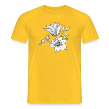 Vrille de fleur - T-shirt homme - jaune - Devant - AI Model Male 178 dark (178cm)