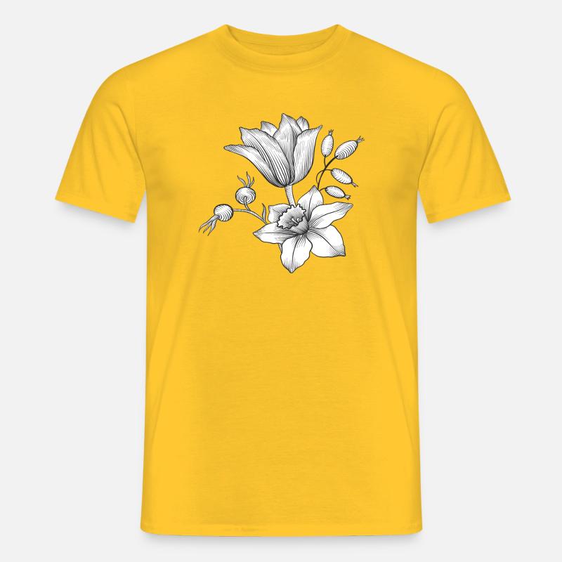 Blütenranke - Männer T-Shirt - Gelb