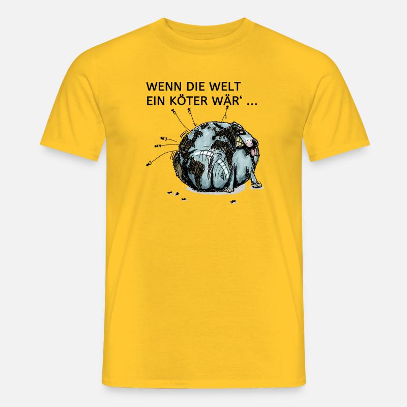 Weltköter - Männer T-Shirt - Gelb