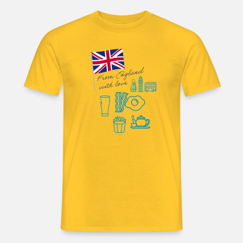 EXANGLIA (Blau + Grauer Text) - Männer T-Shirt - Gelb