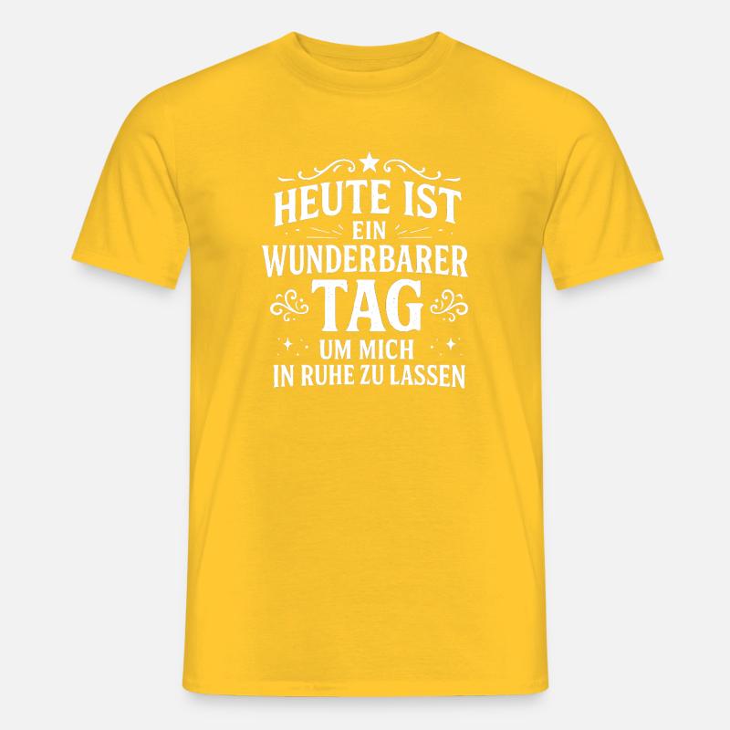 Lass mich in Ruhe Statement Spruch - Männer T-Shirt - Gelb